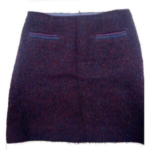 L.K. Bennett London Skirt‎ Alpaca Wool Blend Textured Mini Purple Size 8 Casual